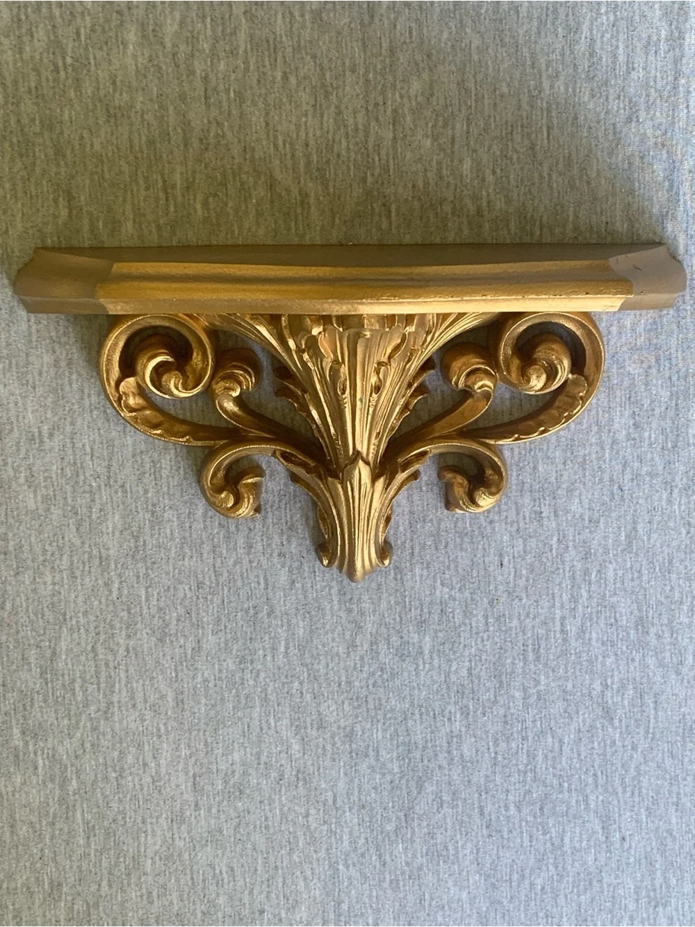Vintage Burwood Gold Plastic Wall Shelf Hollywood Regency Style 2148 Mid Century